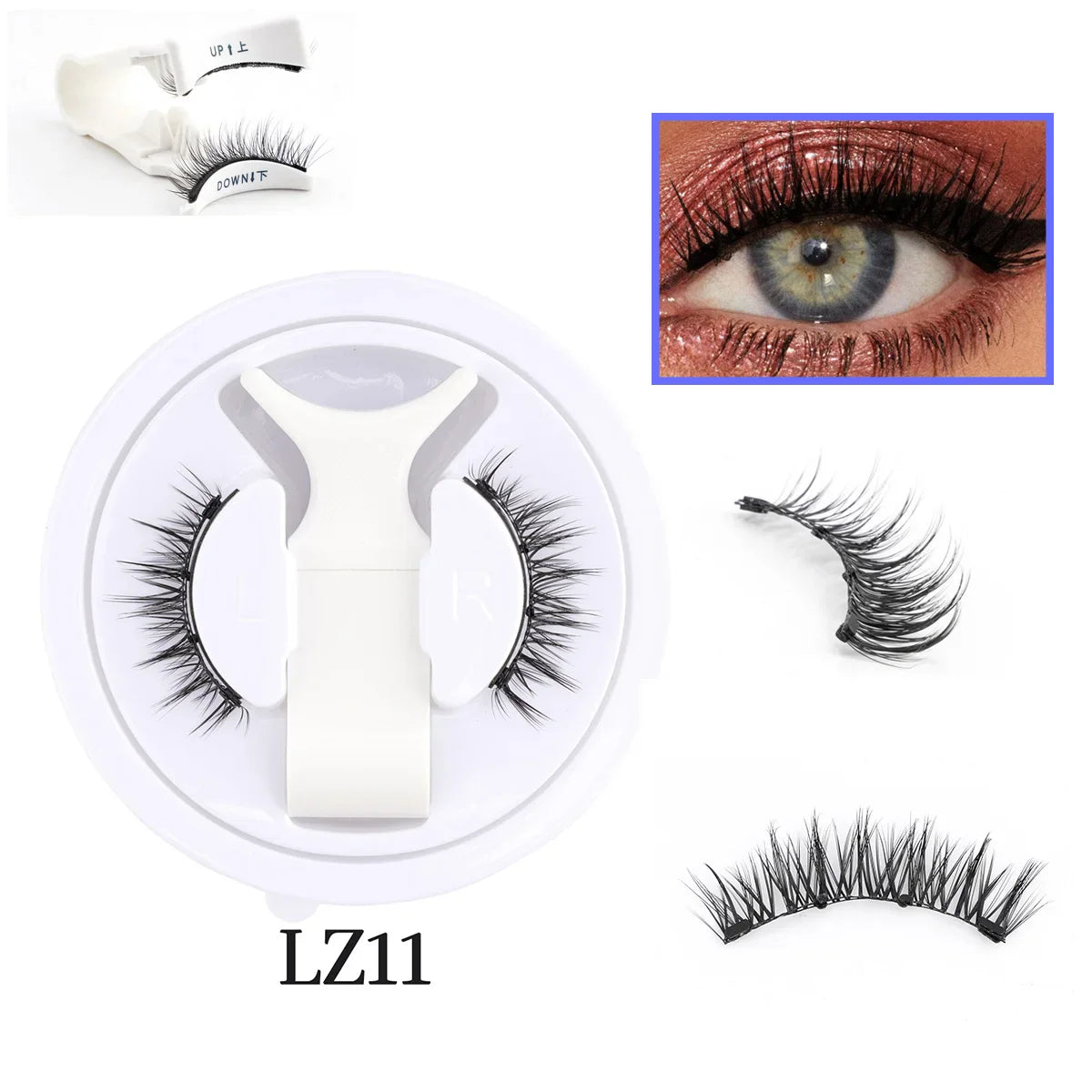 Premium Magnetic Eyelashes - Natural 3D Winged Lashes with Easy Application Tool