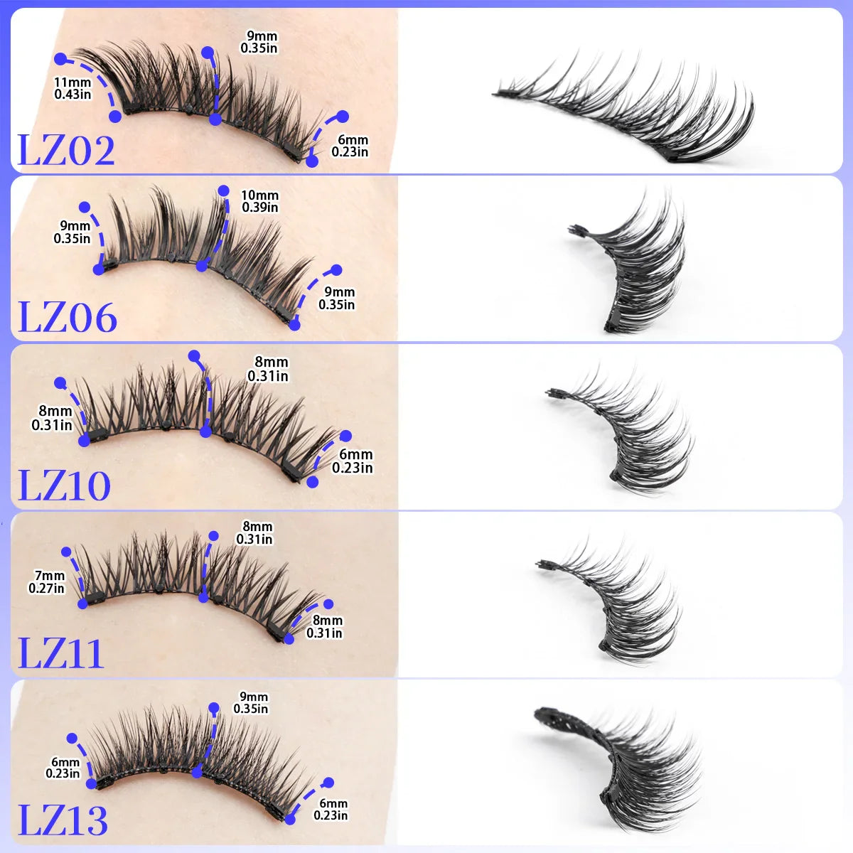 Premium Magnetic Eyelashes - Natural 3D Winged Lashes with Easy Application Tool