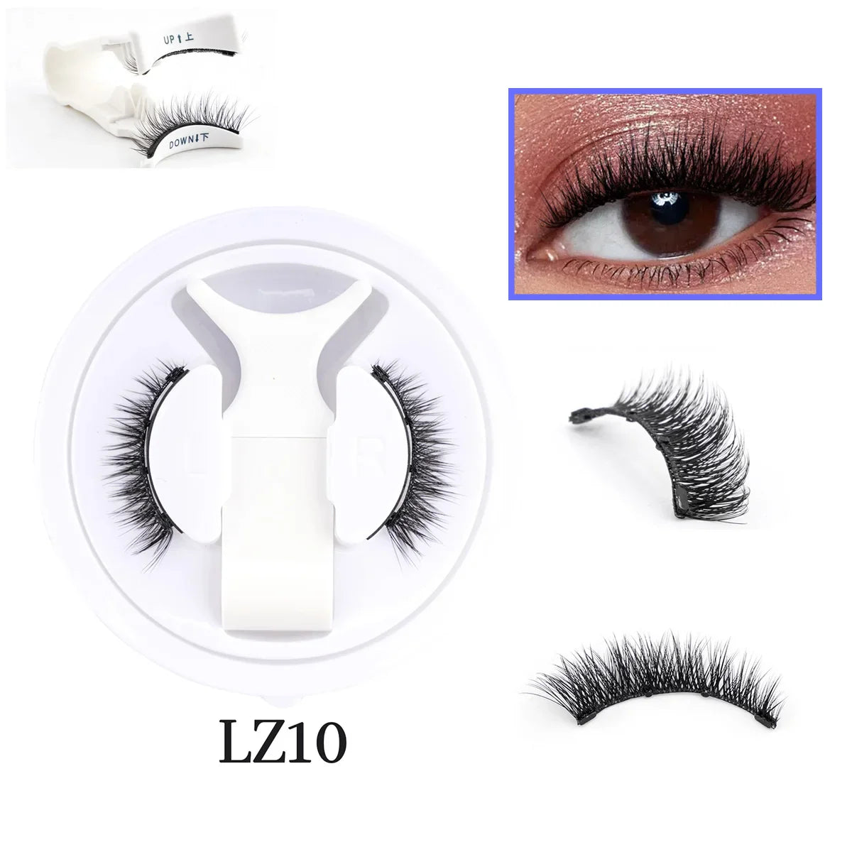 Premium Magnetic Eyelashes - Natural 3D Winged Lashes with Easy Application Tool