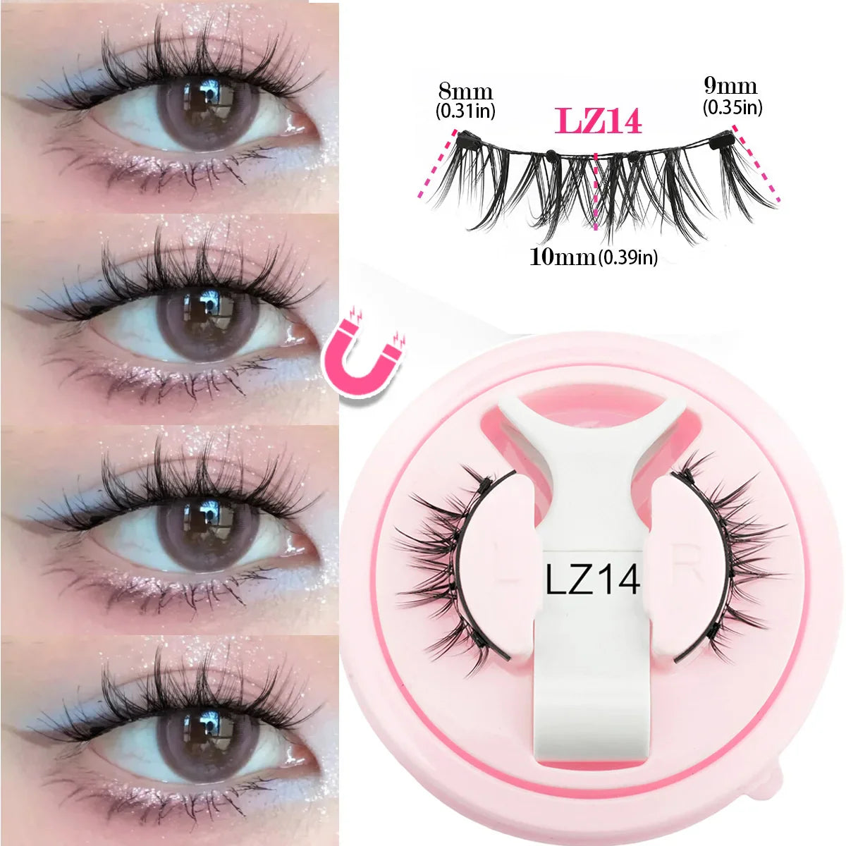 Premium Magnetic Eyelashes - Natural 3D Winged Lashes with Easy Application Tool
