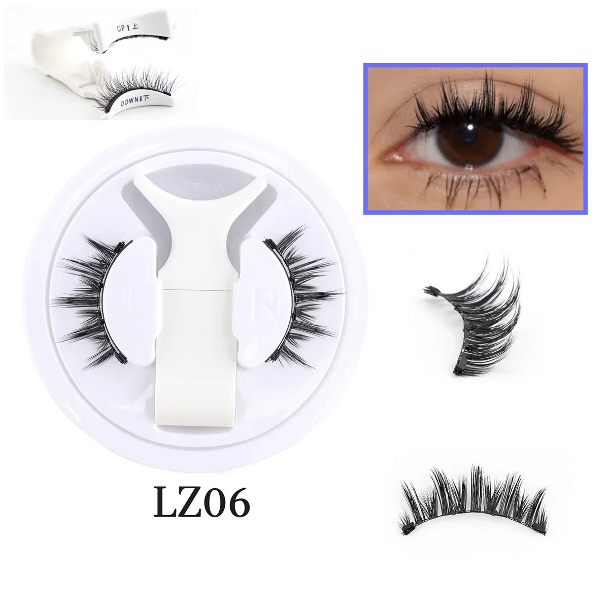 Premium Magnetic Eyelashes - Natural 3D Winged Lashes with Easy Application Tool