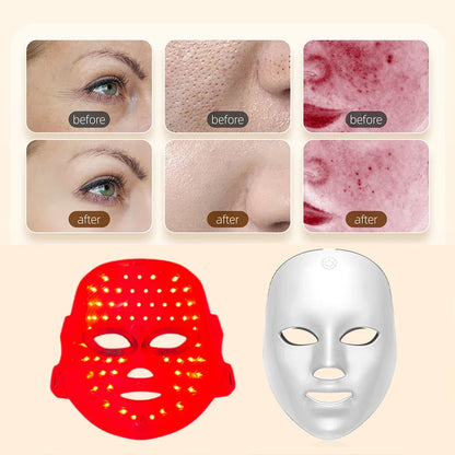 Claude 7 Colors Photon Facial LED Mask, Anti-Wrinkle Rejuvenation Skin Care LED Face Mask Beauty SPA