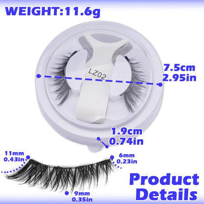 Premium Magnetic Eyelashes - Natural 3D Winged Lashes with Easy Application Tool