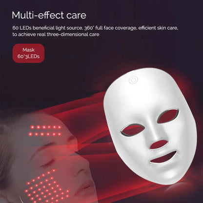 Claude 7 Colors Photon Facial LED Mask, Anti-Wrinkle Rejuvenation Skin Care LED Face Mask Beauty SPA