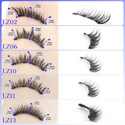 Premium Magnetic Eyelashes - Natural 3D Winged Lashes with Easy Application Tool