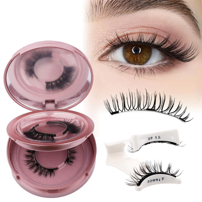GEMERRY Magnetic Eyelashes 2 Pairs Reusable Magnetic Eyelashes with Applicator and Mirror No Glue Needed Natural Look Magnetic Lashes Soft Magnetic Eyelashes Lash Applicator Tool Kit